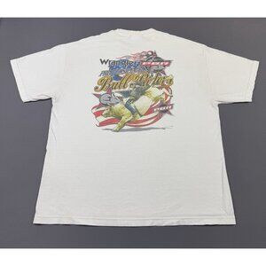 Rare Vintage Y2K Wrangler Professional Bull Riders Cowboys White XL Tee Art